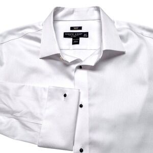 Pronto Uomo Tuxedo Shirt Mens 16.5 32/33 Slim Fit White Non Iron French Cuff NEW